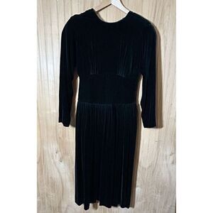 Liz Claiborne Evening Gown Dress Green Green Velvet Low Back Y2K Sz 6
